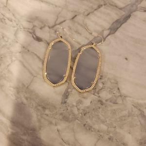 Kendra Scott Earrings, Gray Translucent, Gold